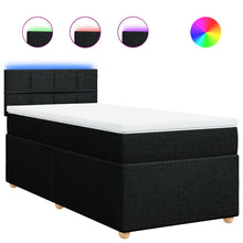 Boxspring met matras stof zwart 100x200 cm