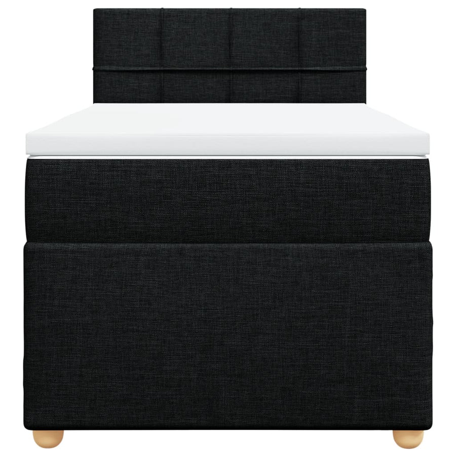 Boxspring met matras stof zwart 100x200 cm