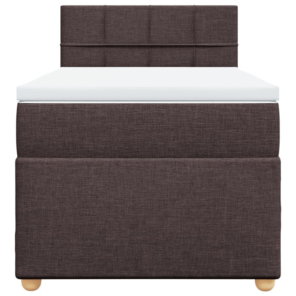Boxspring met matras stof donkerbruin 100x200 cm