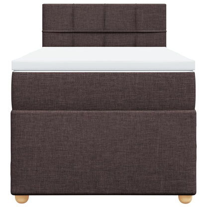 Boxspring met matras stof donkerbruin 100x200 cm