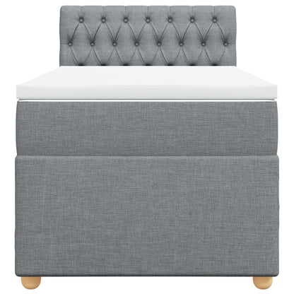Boxspring met matras stof lichtgrijs 100x200 cm
