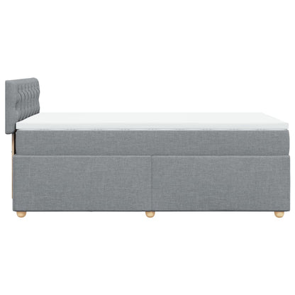 Boxspring met matras stof lichtgrijs 100x200 cm
