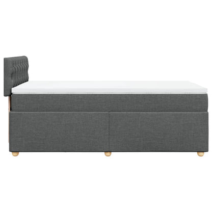 Boxspring met matras stof donkergrijs 100x200 cm