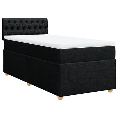 Boxspring met matras stof zwart 100x200 cm