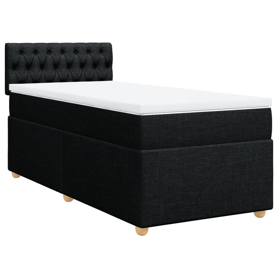 Boxspring met matras stof zwart 100x200 cm