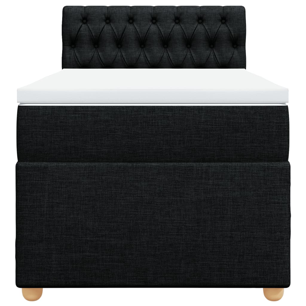 Boxspring met matras stof zwart 100x200 cm