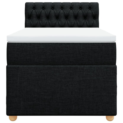 Boxspring met matras stof zwart 100x200 cm