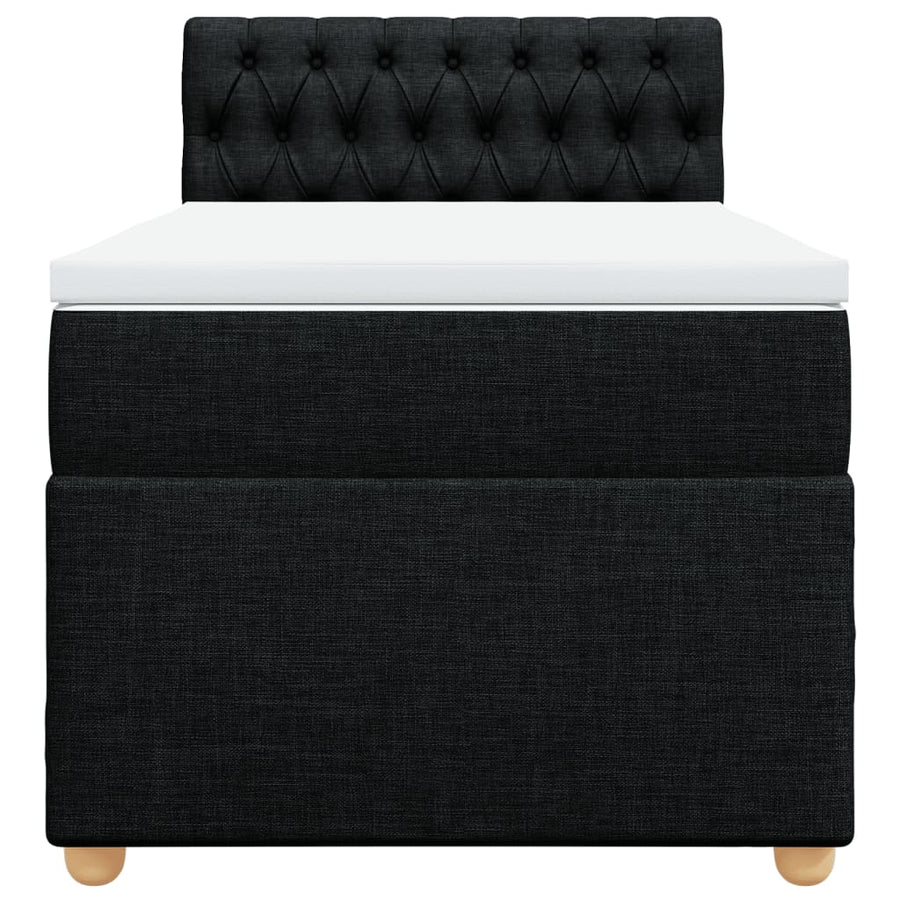 Boxspring met matras stof zwart 100x200 cm