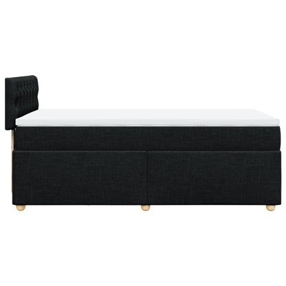 Boxspring met matras stof zwart 100x200 cm