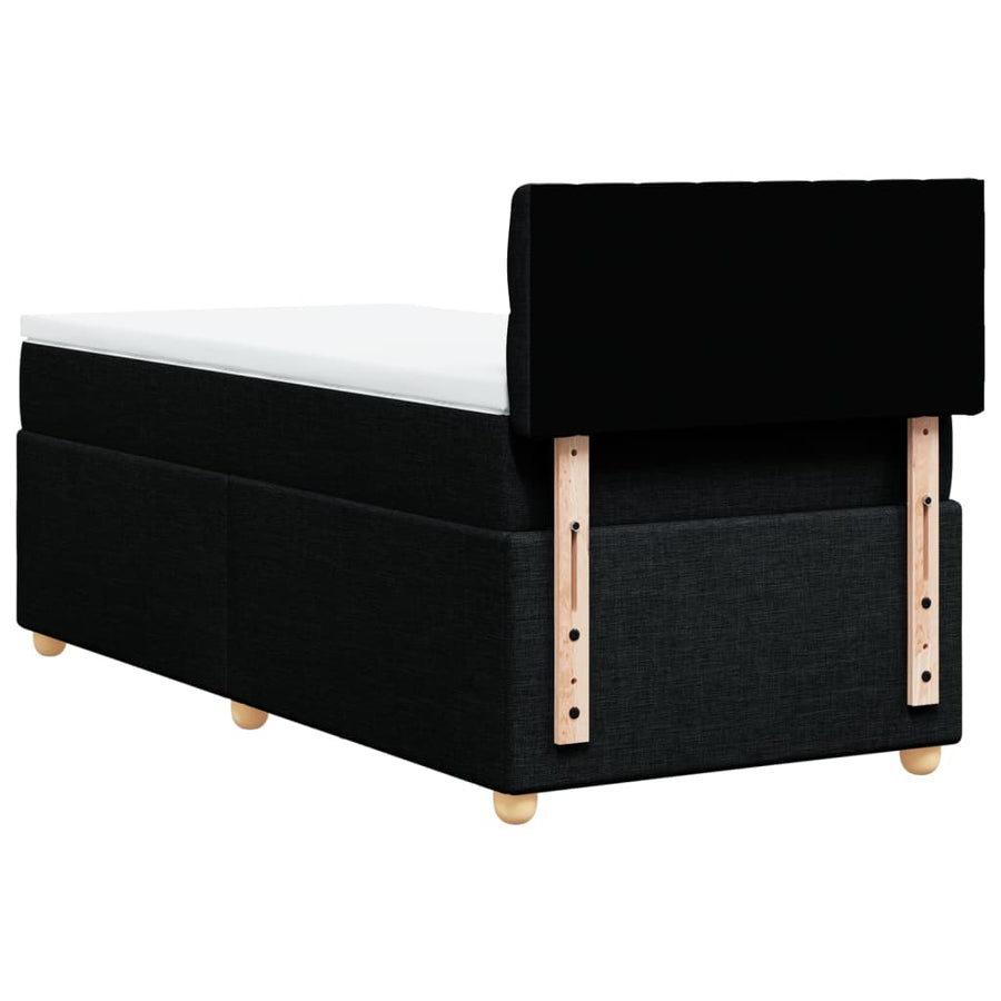 Boxspring met matras stof zwart 100x200 cm