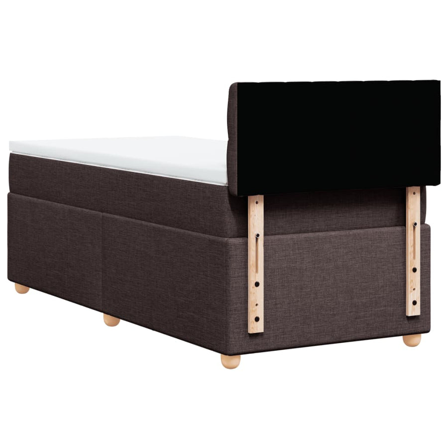Boxspring met matras stof donkerbruin 100x200 cm