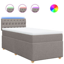 Boxspring met matras stof taupe 100x200 cm