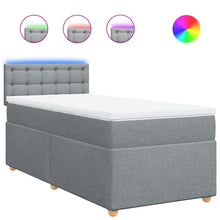 Boxspring met matras stof lichtgrijs 100x200 cm