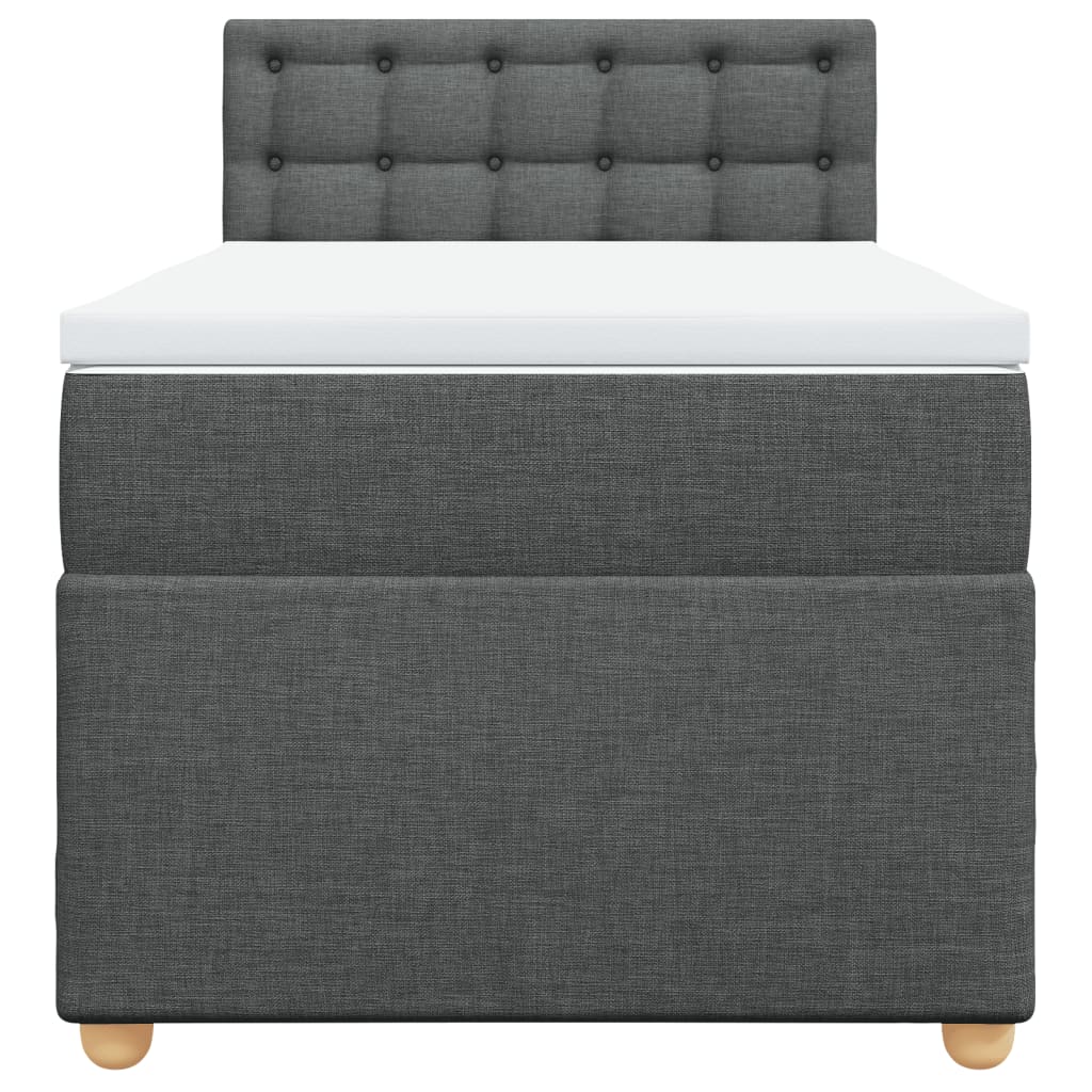 Boxspring met matras stof donkergrijs 100x200 cm