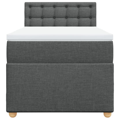 Boxspring met matras stof donkergrijs 100x200 cm