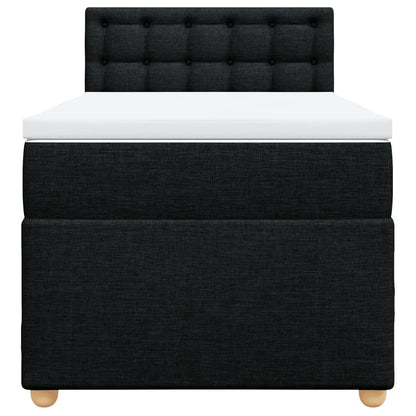 Boxspring met matras stof zwart 100x200 cm
