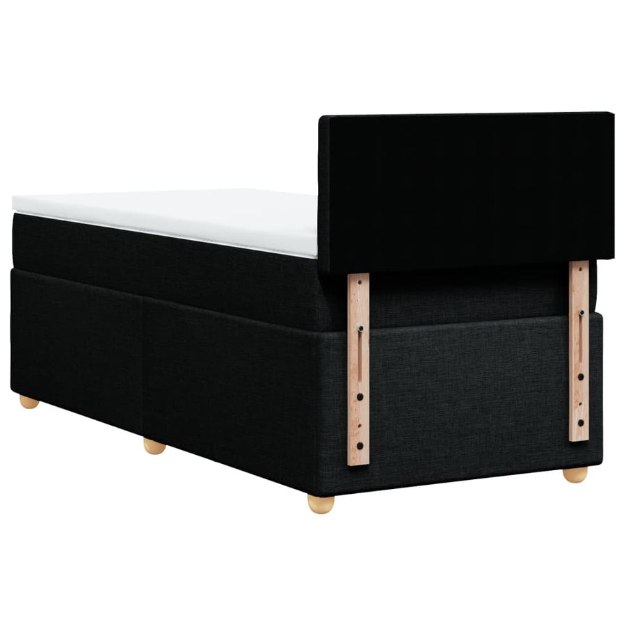 Boxspring met matras stof zwart 100x200 cm