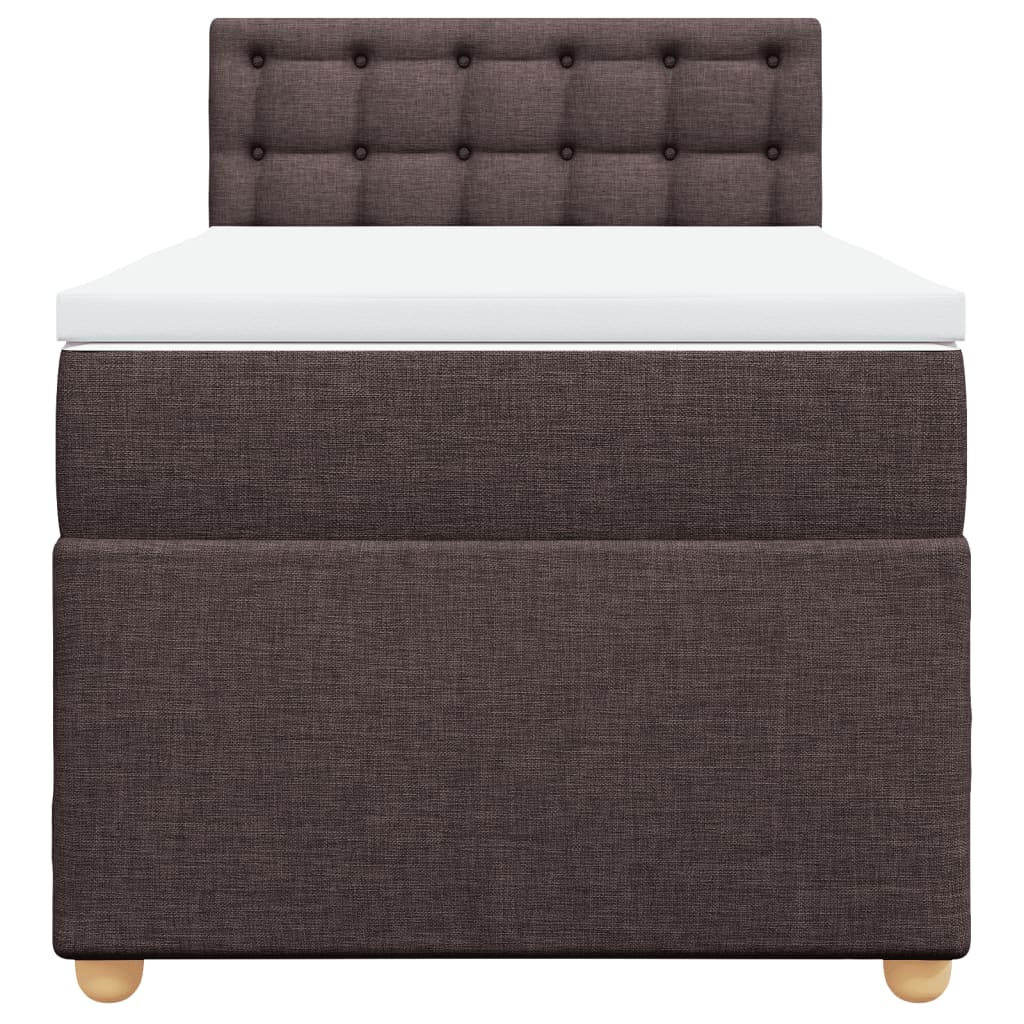 Boxspring met matras stof donkerbruin 100x200 cm