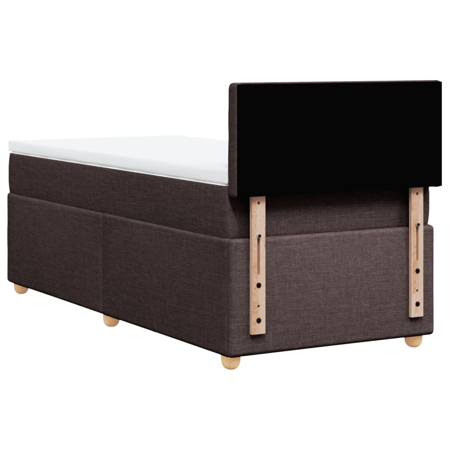 Boxspring met matras stof donkerbruin 100x200 cm