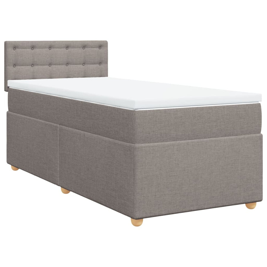 Boxspring met matras stof taupe 100x200 cm