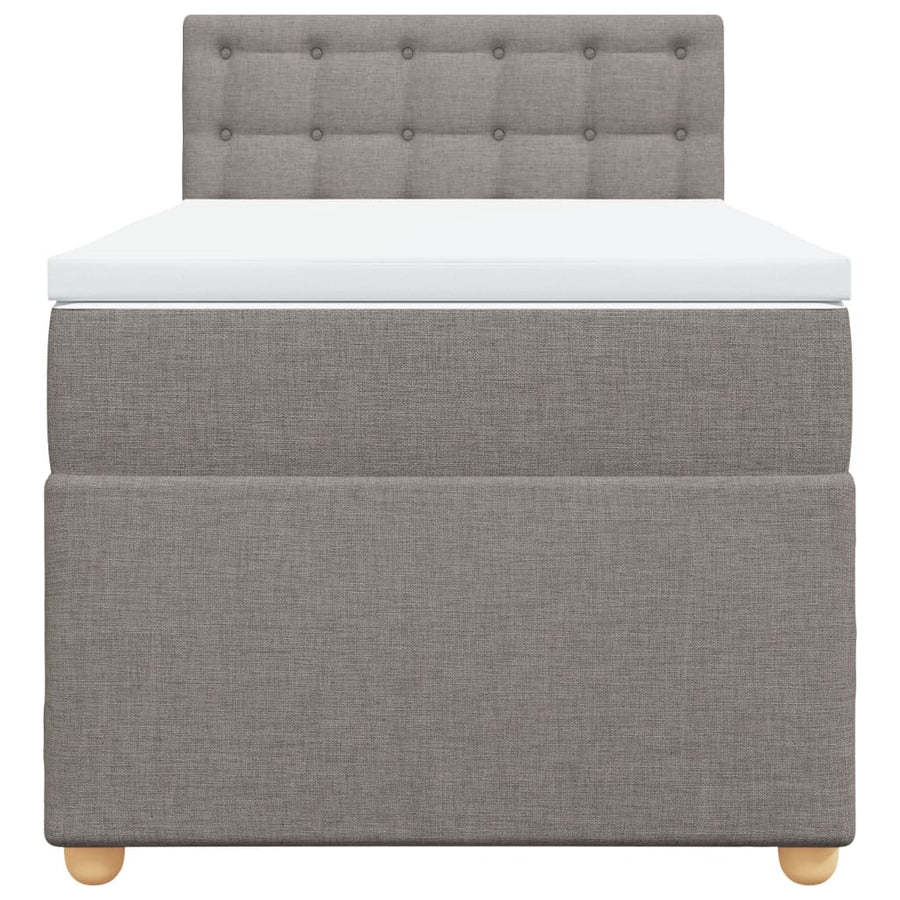 Boxspring met matras stof taupe 100x200 cm