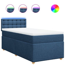 Boxspring Met Matras Stof 100 x 200 cm Blauw