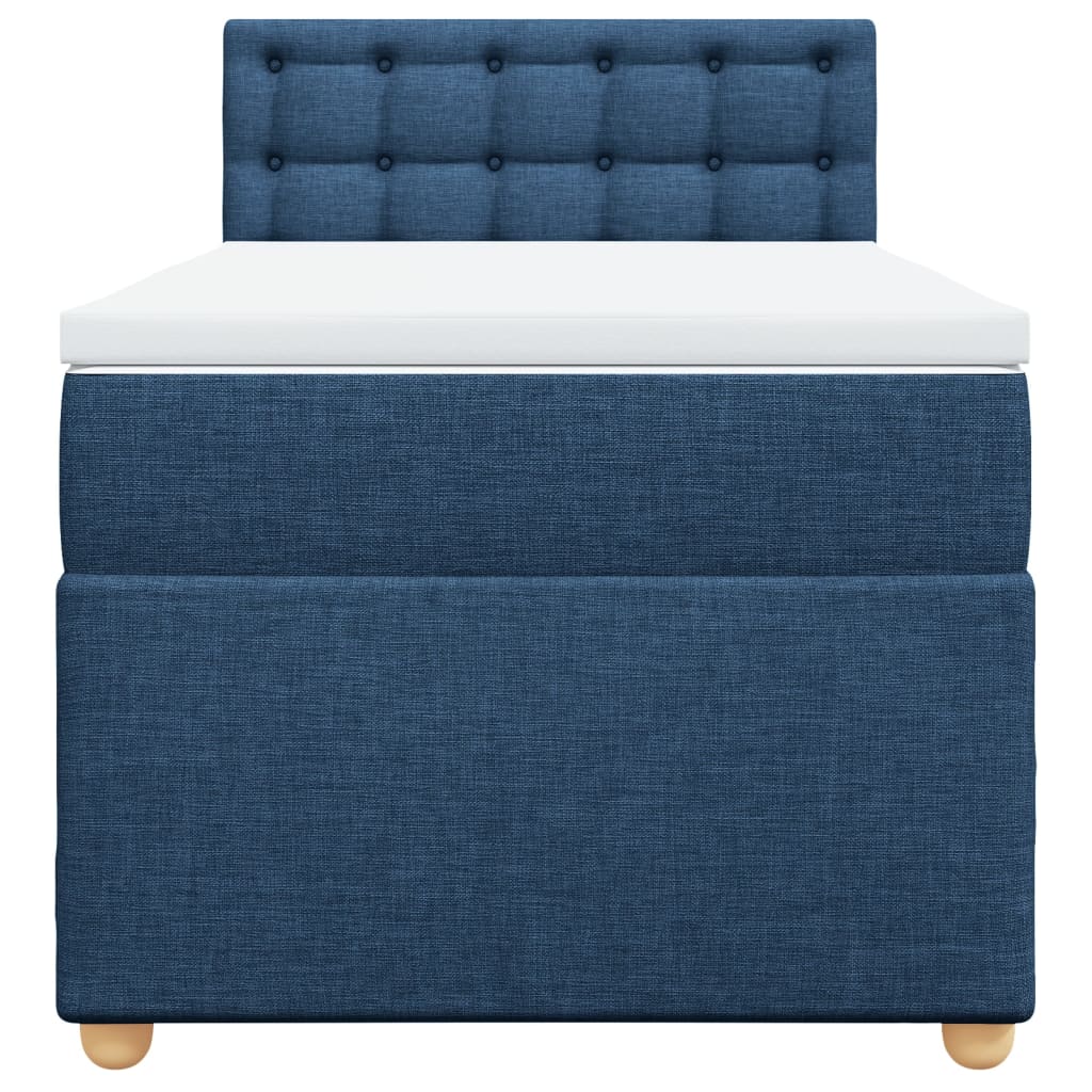 Boxspring Met Matras Stof 100 x 200 cm Blauw