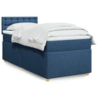 Boxspring met matras stof blauw 100x200 cm