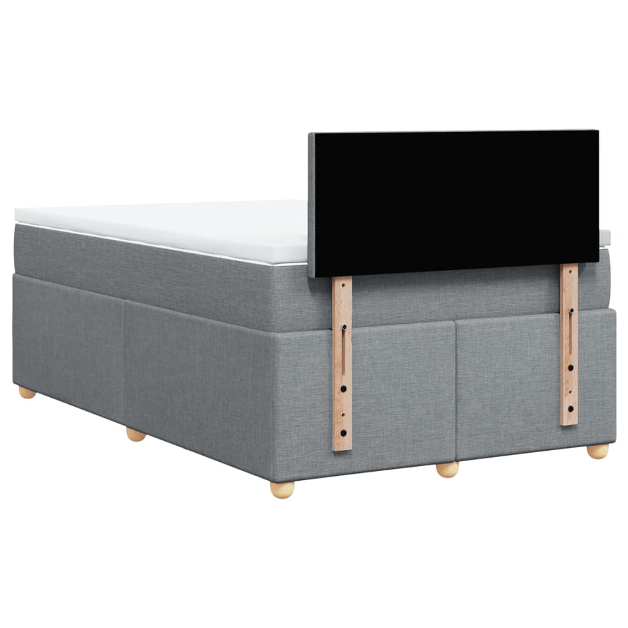 Boxspring met matras stof lichtgrijs 120x190 cm