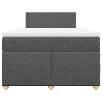 Boxspring met matras stof donkergrijs 120x190 cm