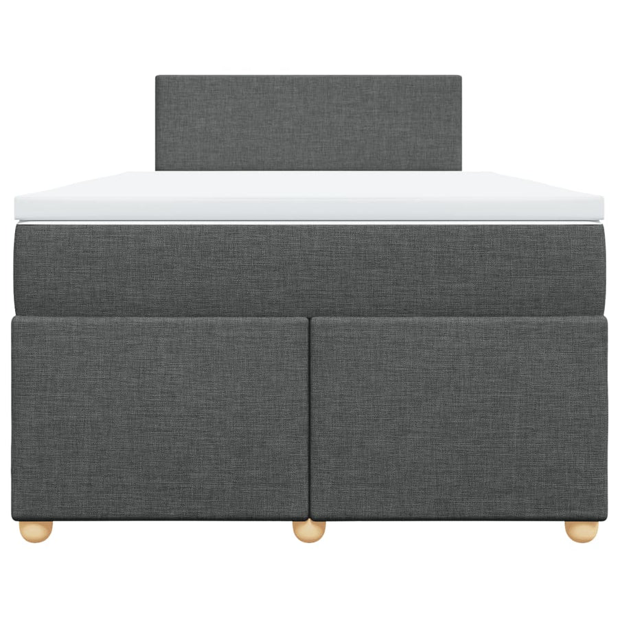 Boxspring met matras stof donkergrijs 120x190 cm