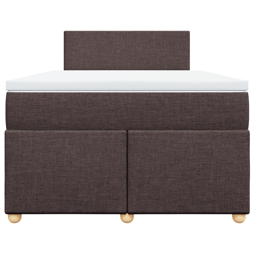 Boxspring met matras stof donkerbruin 120x190 cm