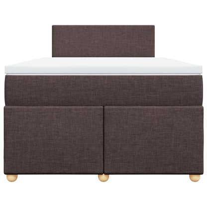 Boxspring met matras stof donkerbruin 120x190 cm