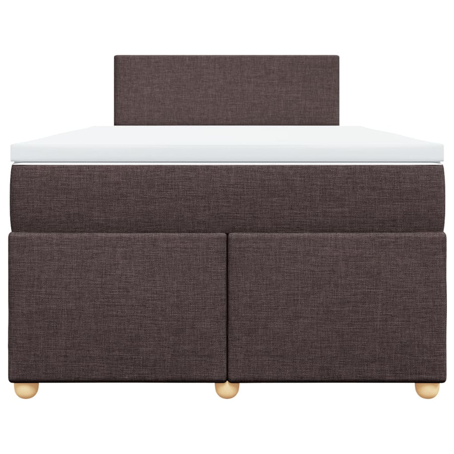 Boxspring met matras stof donkerbruin 120x190 cm