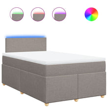 Boxspring met matras stof taupe 120x190 cm