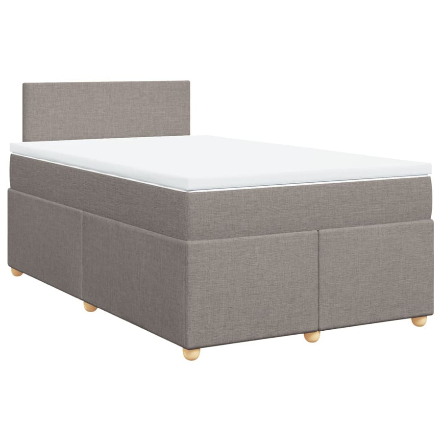 Boxspring met matras stof taupe 120x190 cm