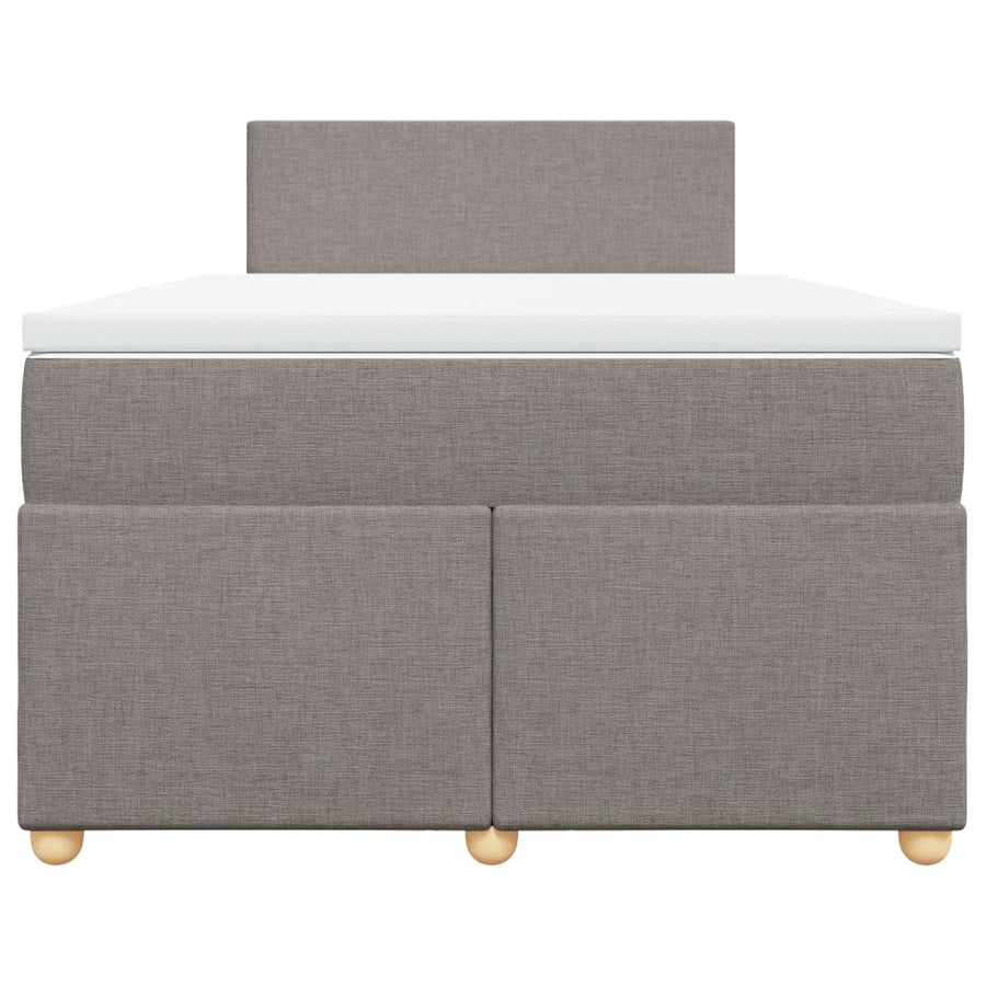 Boxspring met matras stof taupe 120x190 cm