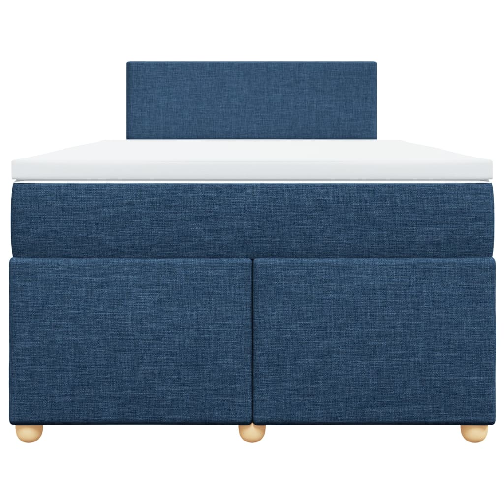 Boxspring met matras stof blauw 120x190 cm