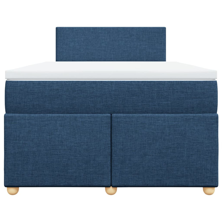 Boxspring met matras stof blauw 120x190 cm