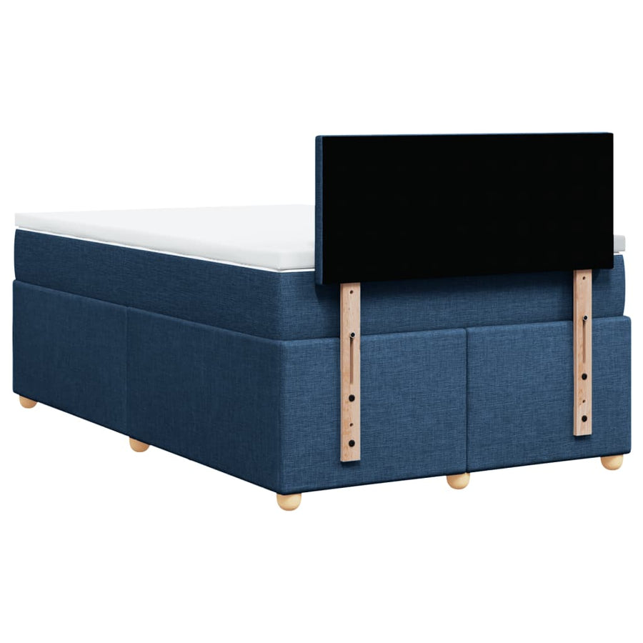 Boxspring met matras stof blauw 120x190 cm