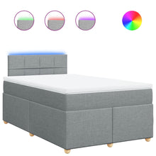 Boxspring met matras stof lichtgrijs 120x190 cm
