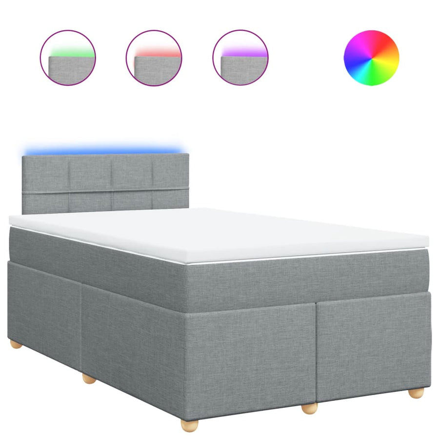 Boxspring met matras stof lichtgrijs 120x190 cm