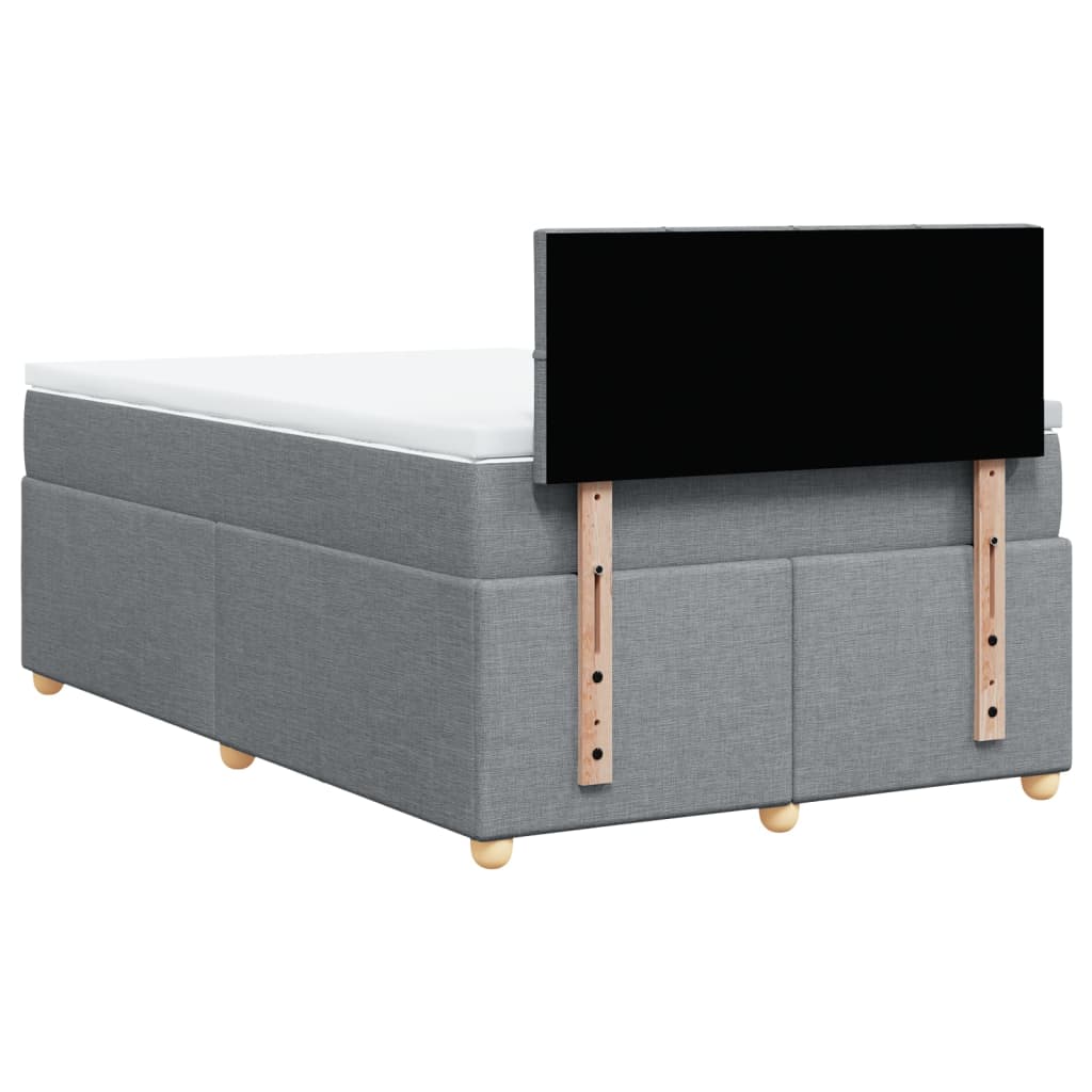 Boxspring met matras stof lichtgrijs 120x190 cm