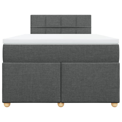 Boxspring met matras stof donkergrijs 120x190 cm