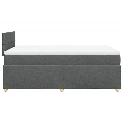 Boxspring met matras stof donkergrijs 120x190 cm