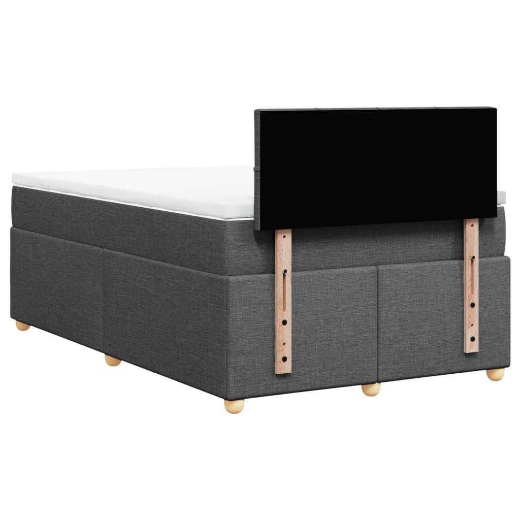 Boxspring met matras stof donkergrijs 120x190 cm