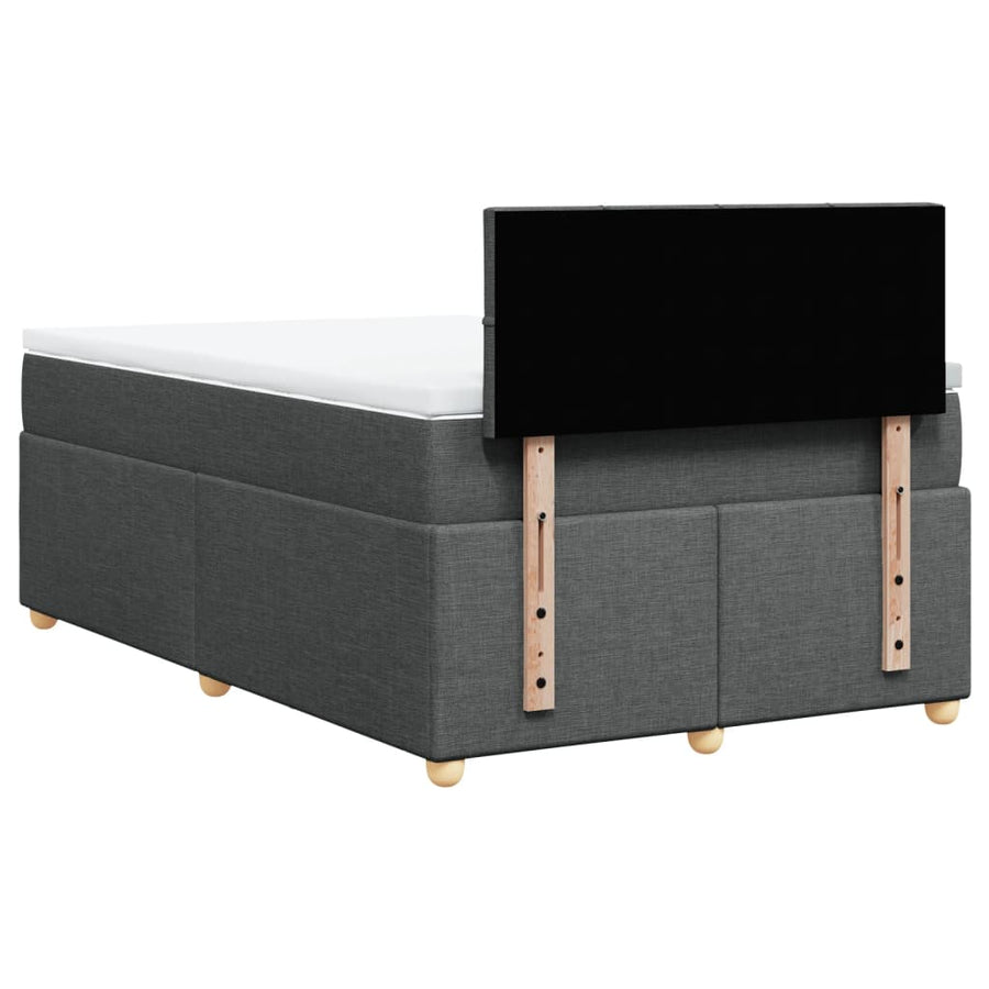 Boxspring met matras stof donkergrijs 120x190 cm