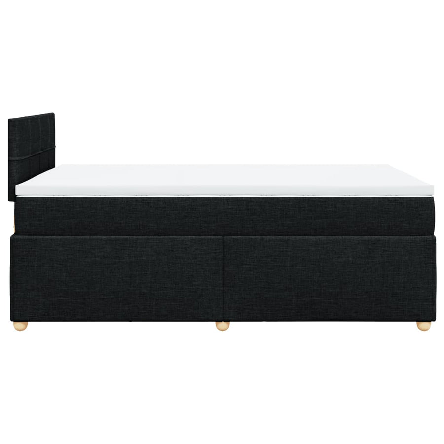 Boxspring met matras stof zwart 120x190 cm