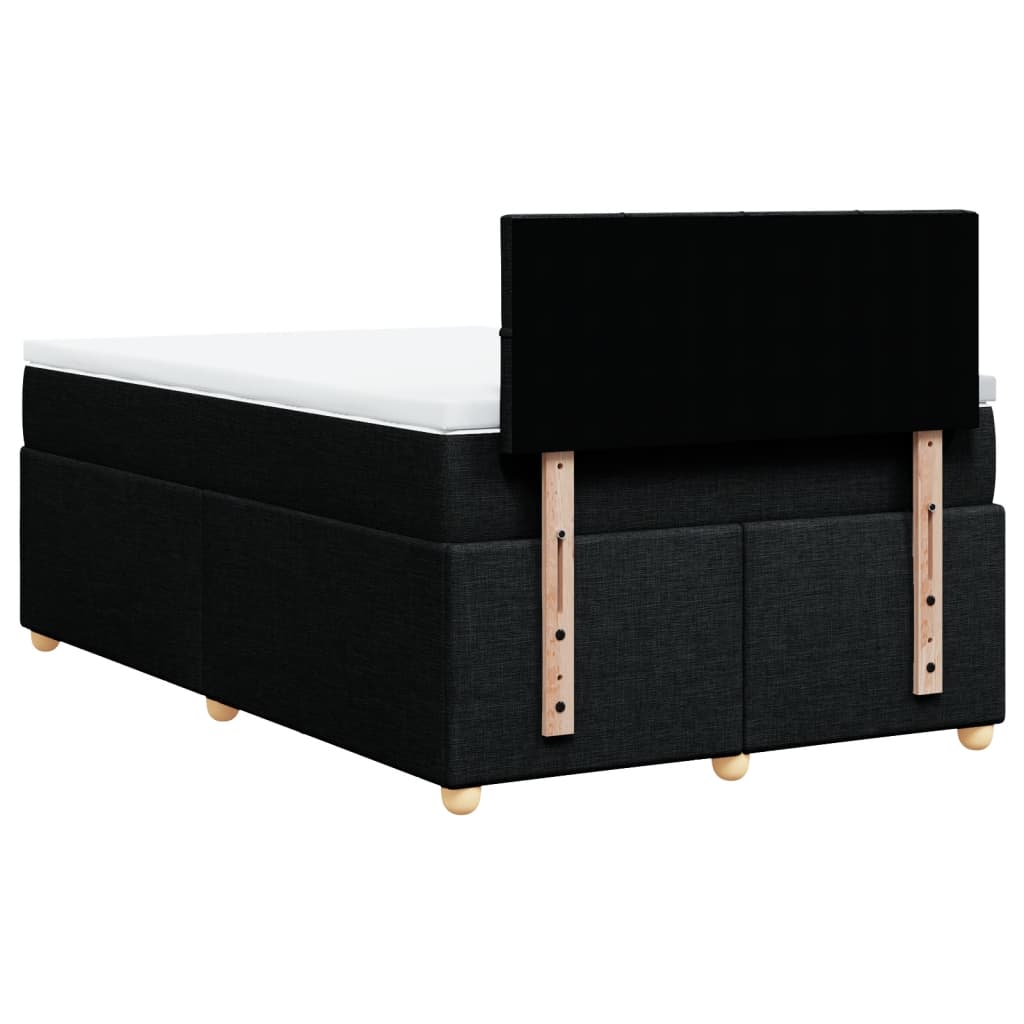 Boxspring met matras stof zwart 120x190 cm
