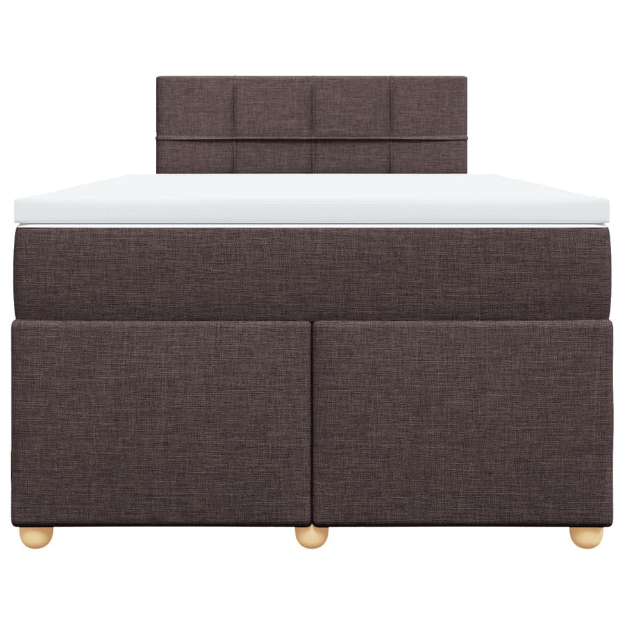 Boxspring met matras stof donkerbruin 120x190 cm